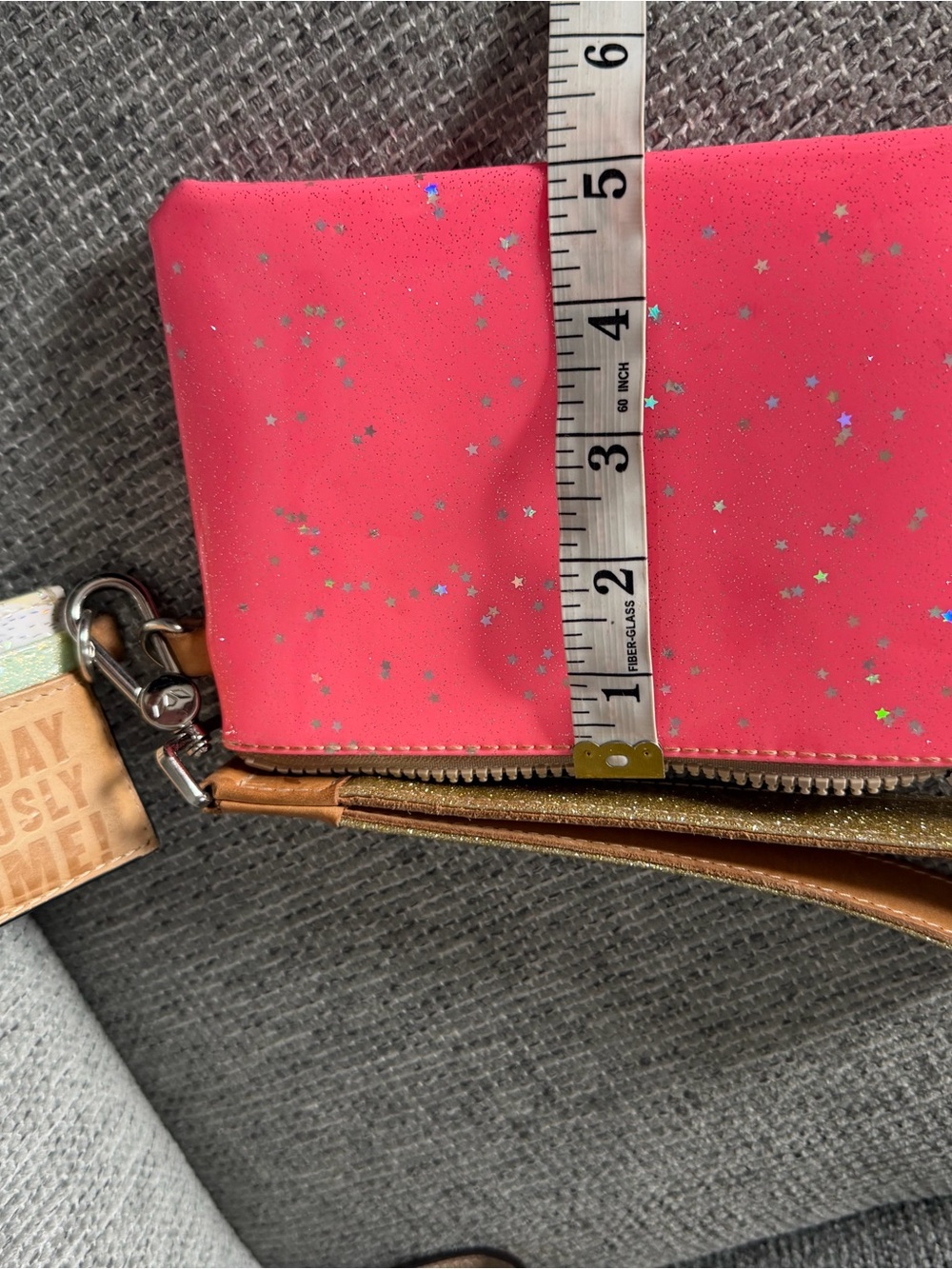 Consuela Pink shine Glitter Wristlet
